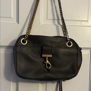 Gray Leather Rebecca Minkoff Chain Shoulder Bag